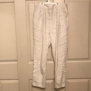White linen pants